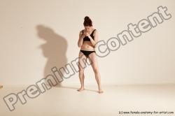 Underwear Martial art Woman White Moving poses Average long brown Dynamic poses Academic